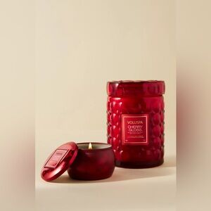 Anthropologie Voluspa Cherry Gloss Glass Jar Candle